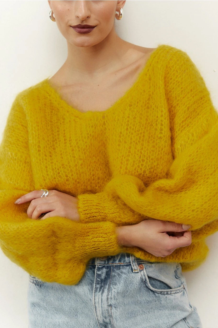 Milana LS Mohair Knit Mustard