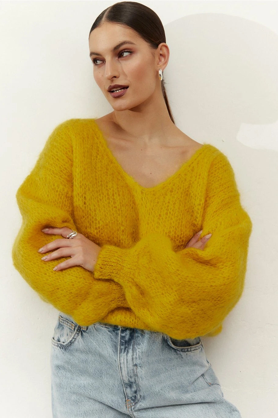 Milana LS Mohair Knit Mustard