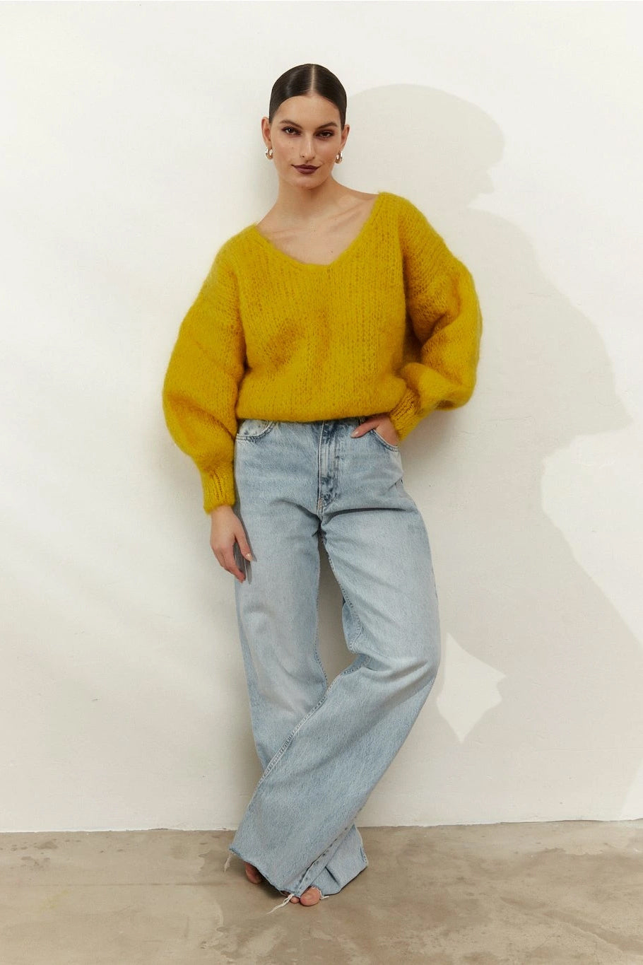 Milana LS Mohair Knit Mustard