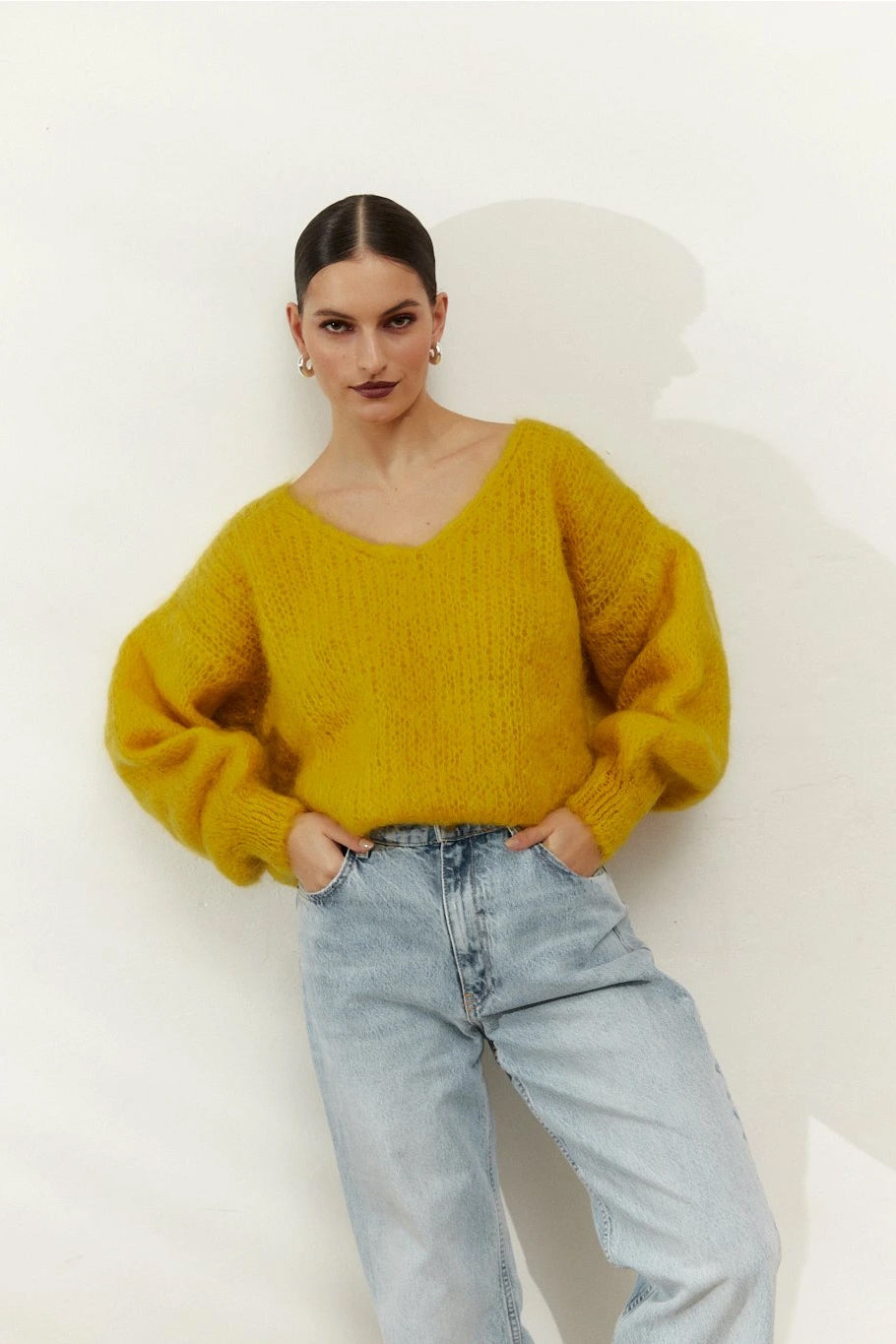 Milana LS Mohair Knit Mustard