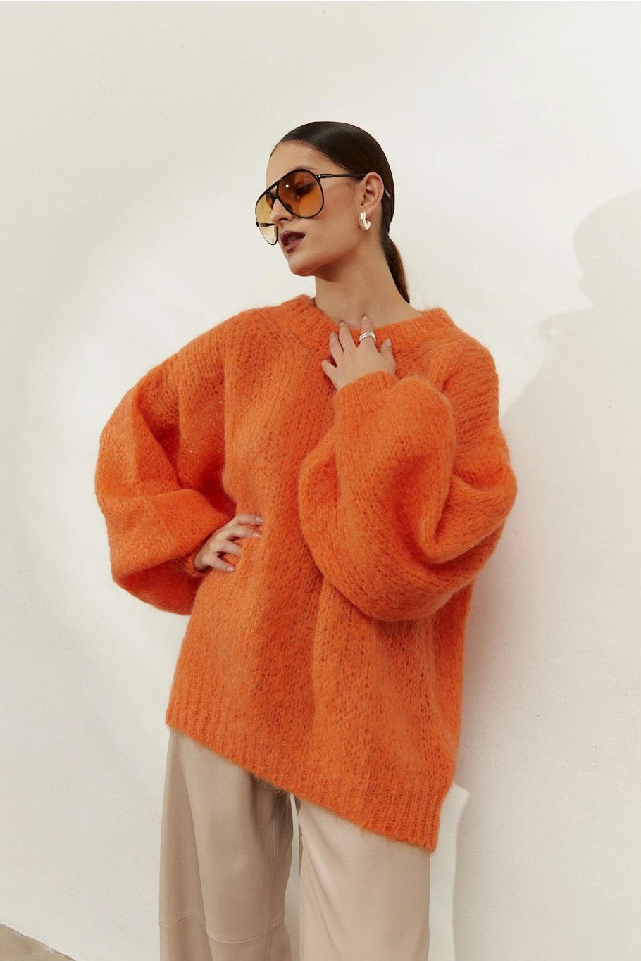 Pepper Round Neck Pullover Burnt Orange