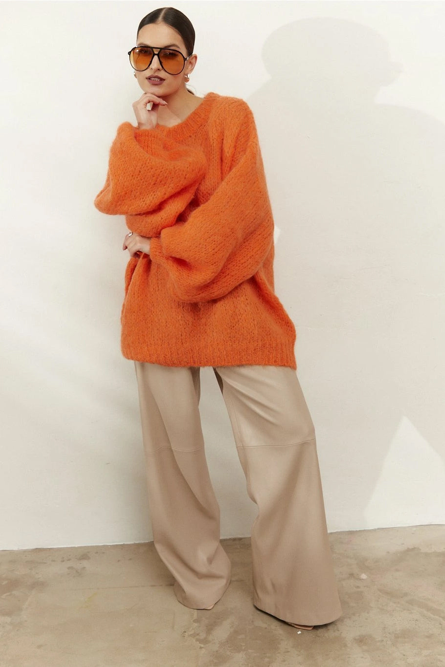 Pepper Round Neck Pullover Burnt Orange