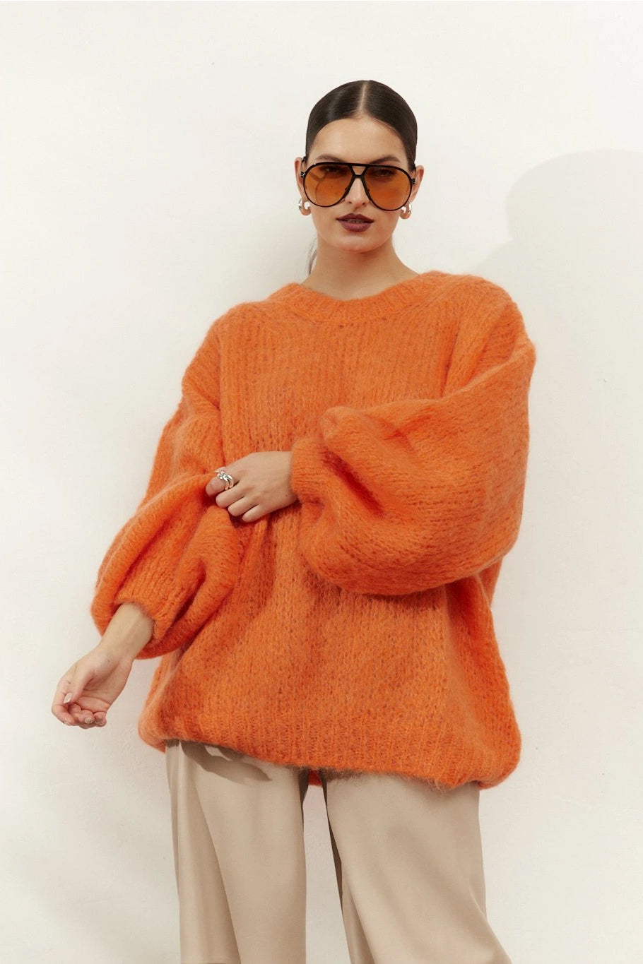 Pepper Round Neck Pullover Burnt Orange