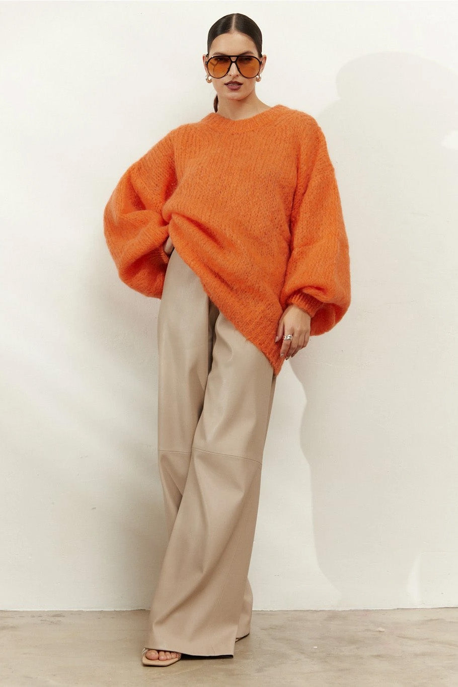 Pepper Round Neck Pullover Burnt Orange