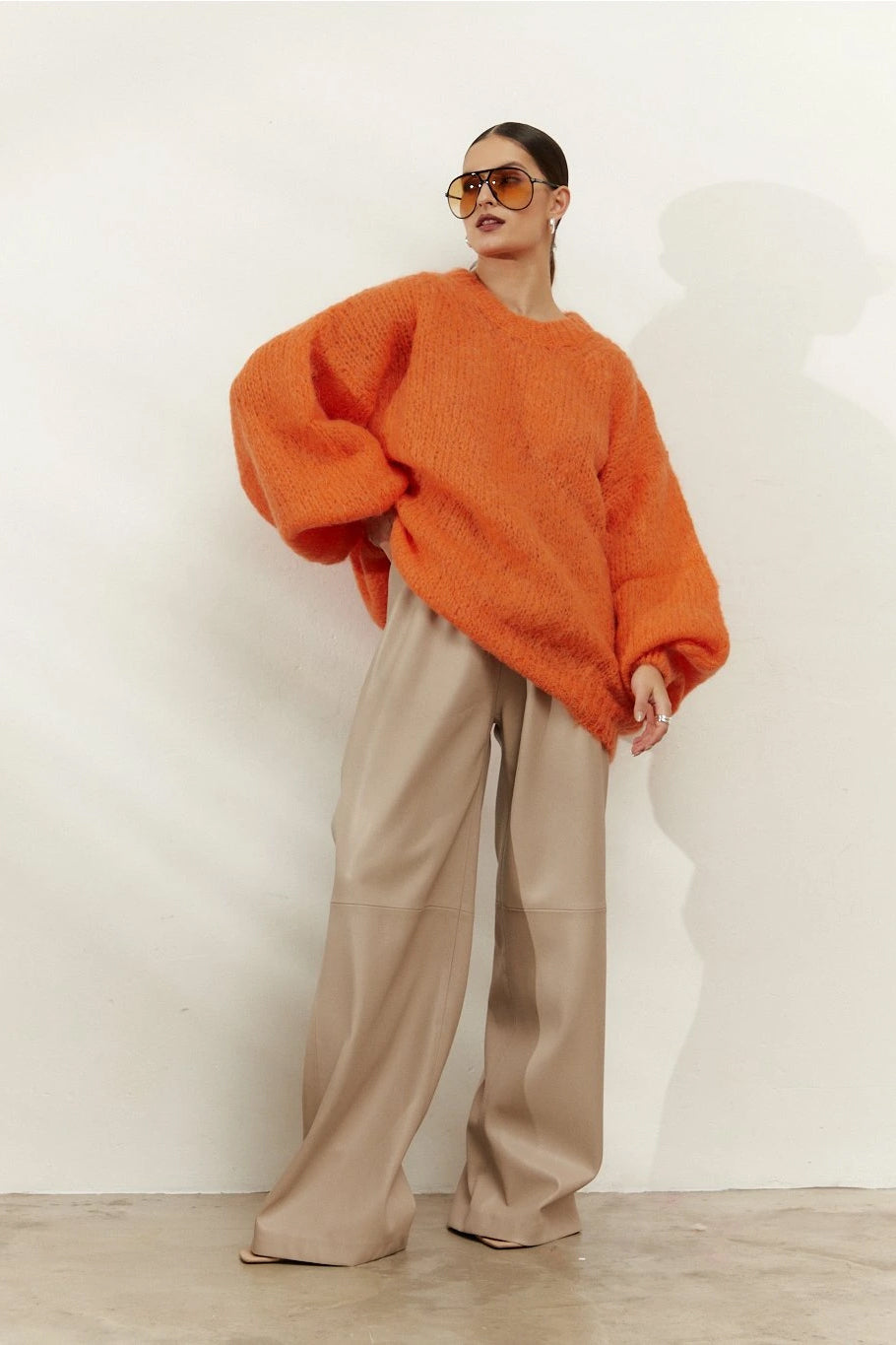 Pepper Round Neck Pullover Burnt Orange