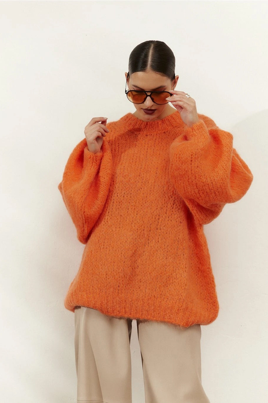 Pepper Round Neck Pullover Burnt Orange