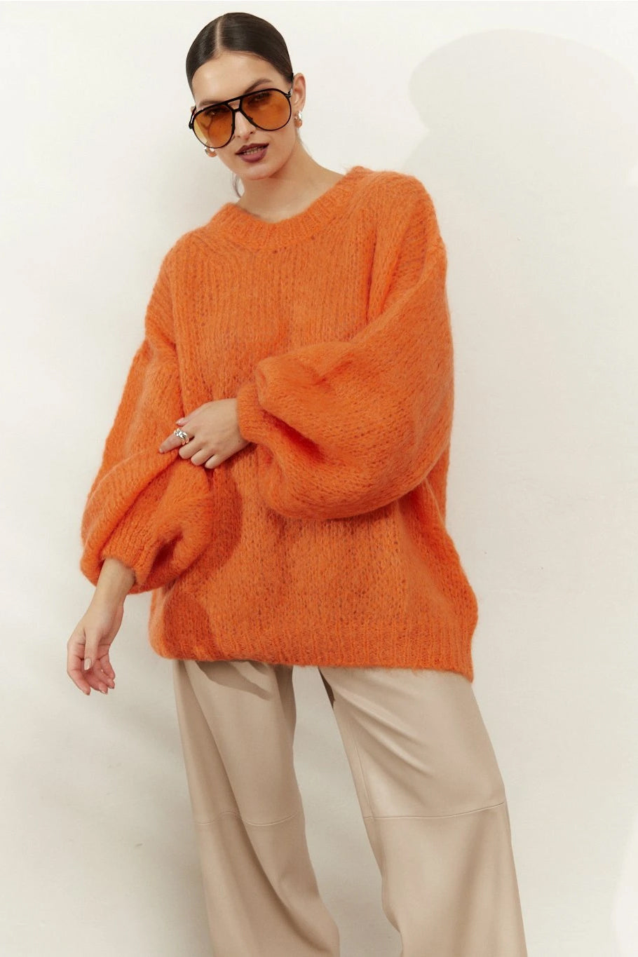 Pepper Round Neck Pullover Burnt Orange