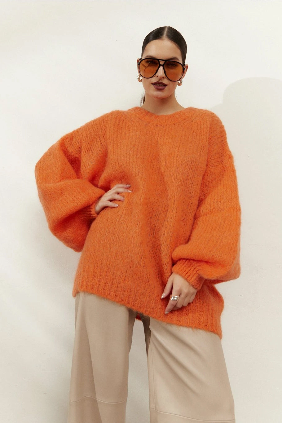 Pepper Round Neck Pullover Burnt Orange