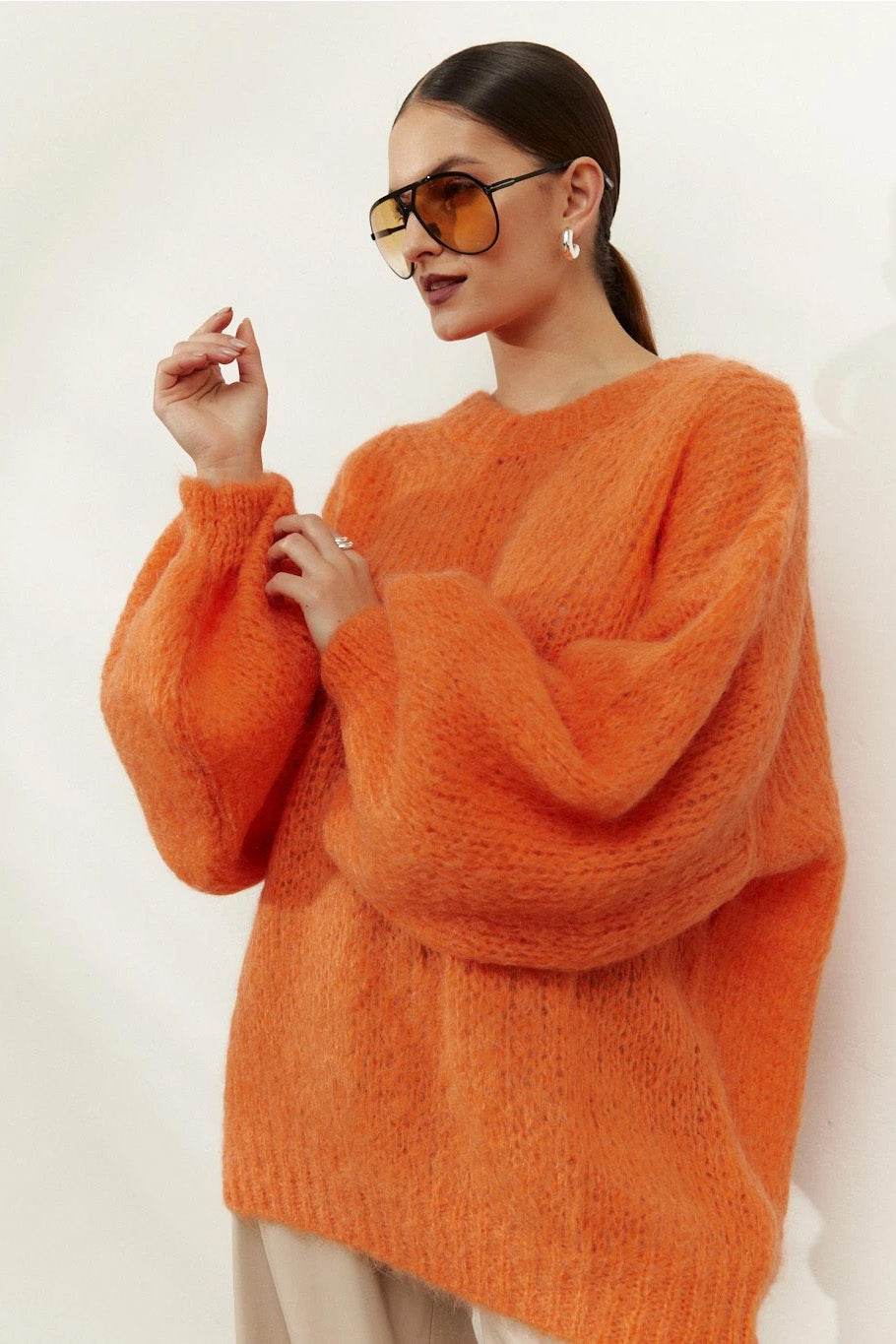 Pepper Round Neck Pullover Burnt Orange