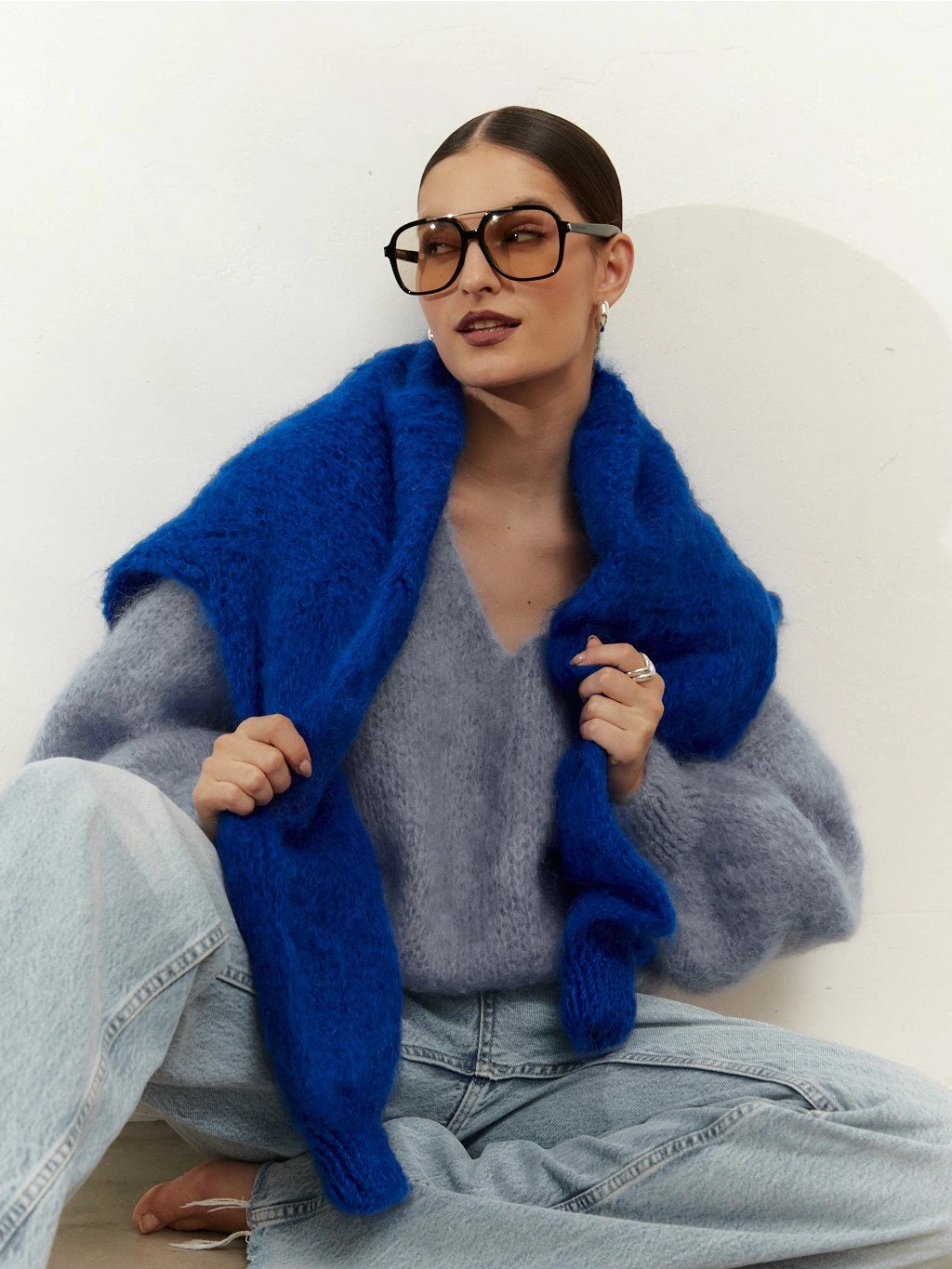 Milana LS Mohair Knit Light Blue