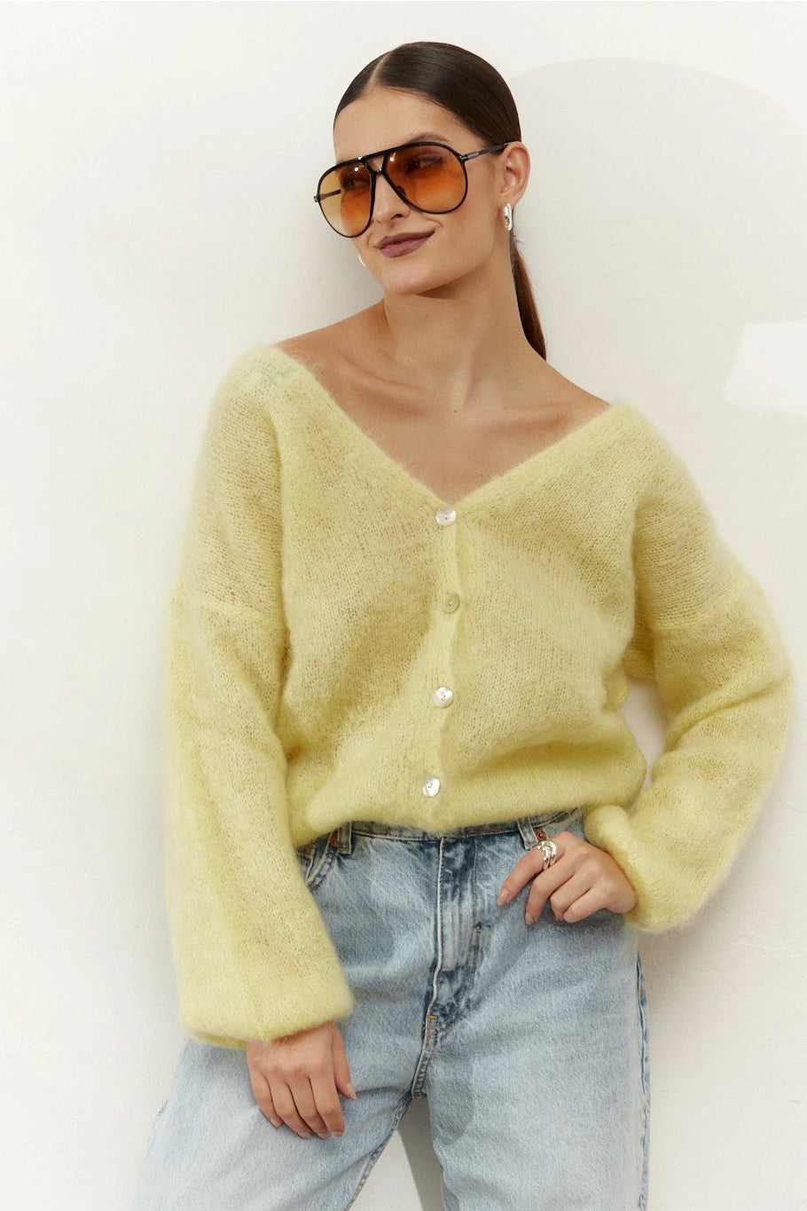 Cornelia LS Cardigan Light Yellow