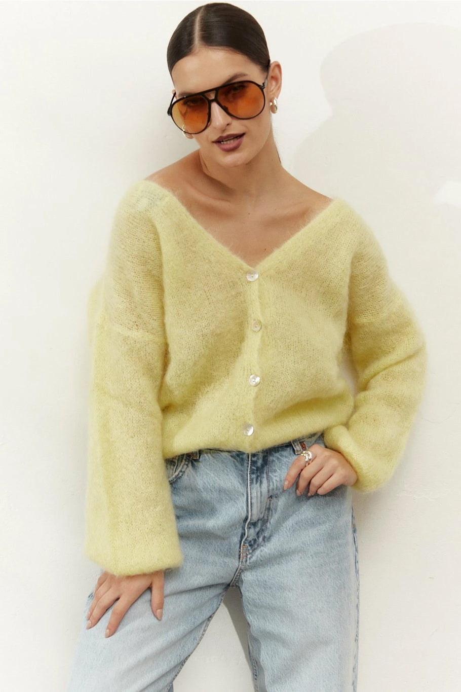 Cornelia LS Cardigan Light Yellow