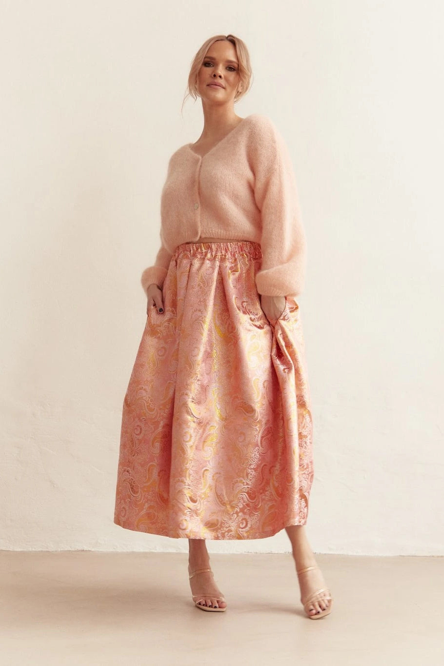 Cornelia Cropped Cardigan Peach