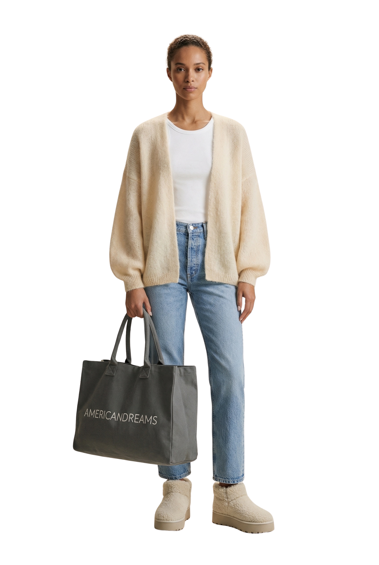 Lee Short Cardigan Almond