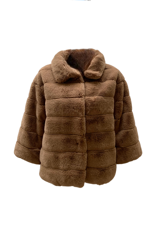 Mia Faux Fur Short Dark Brown - Sample