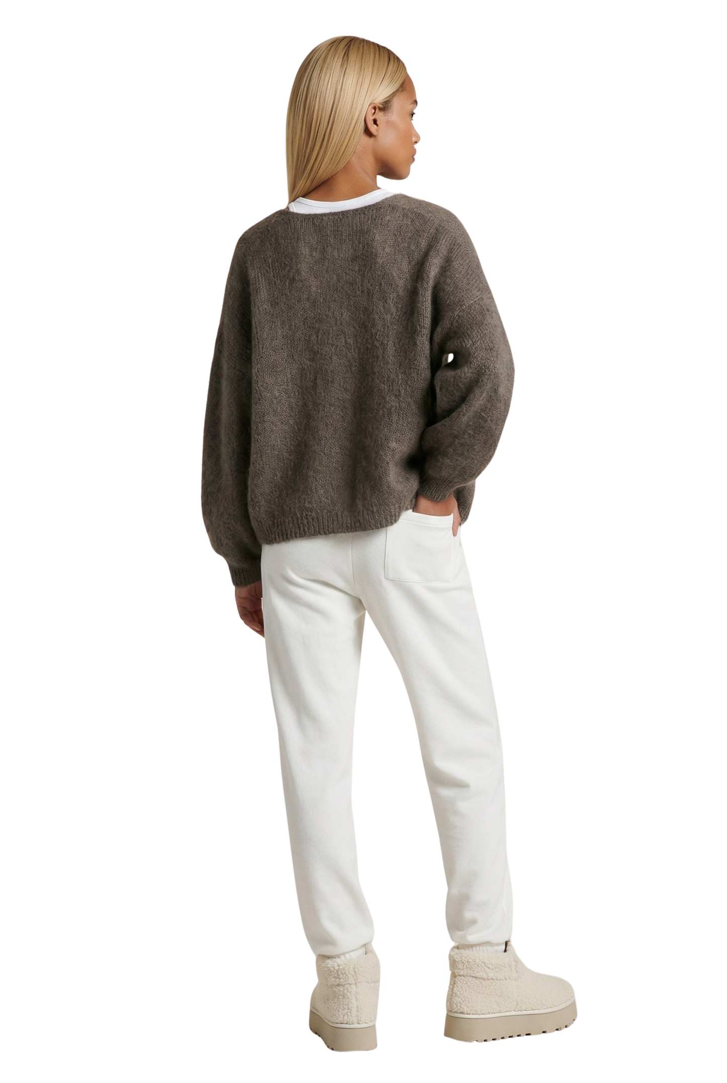 Lee Short Cardigan Dark Taupe