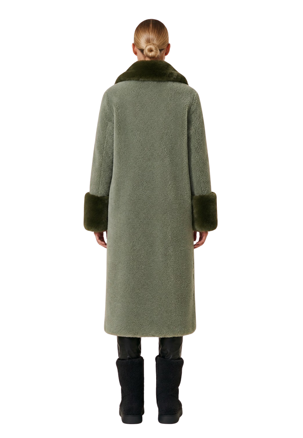 Fiona Long Wool Coat Green image