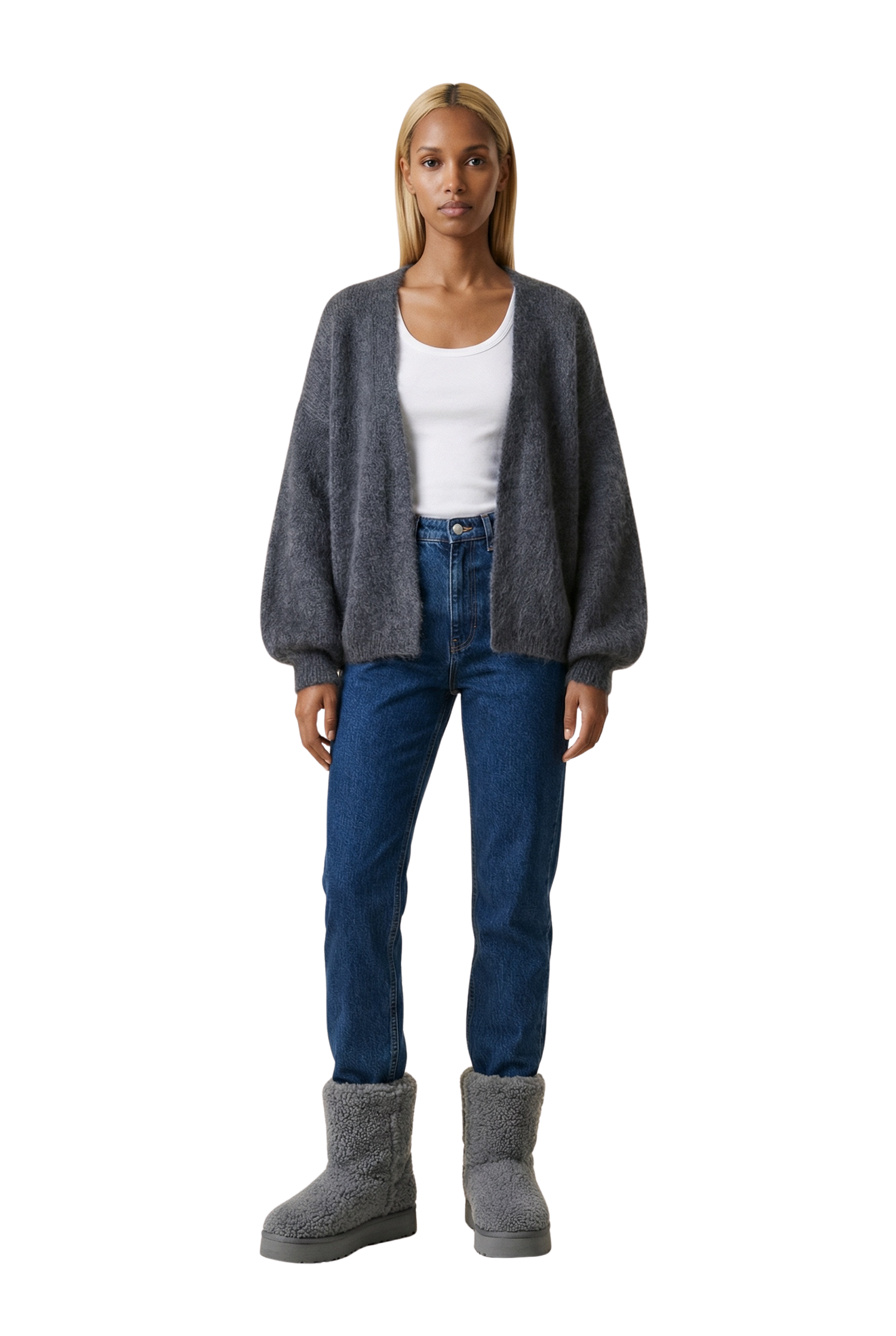 Lee Short Cardigan Graphite | Americandreams