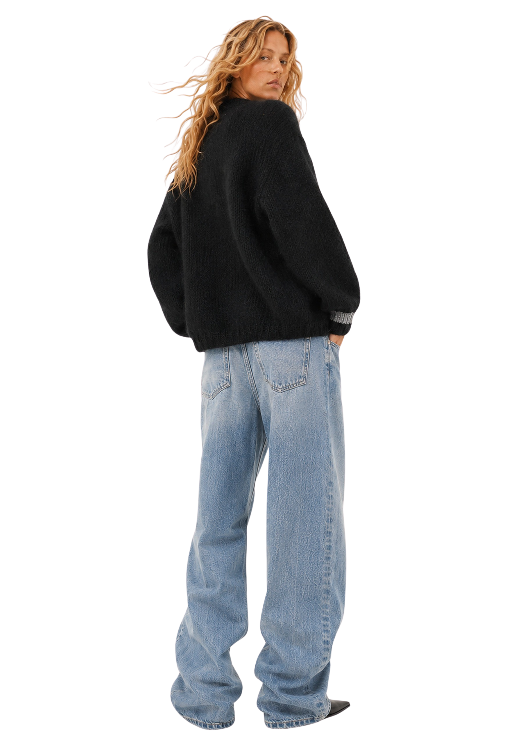 Olivia Mohair Cardigan Black W/Silver Lurex image