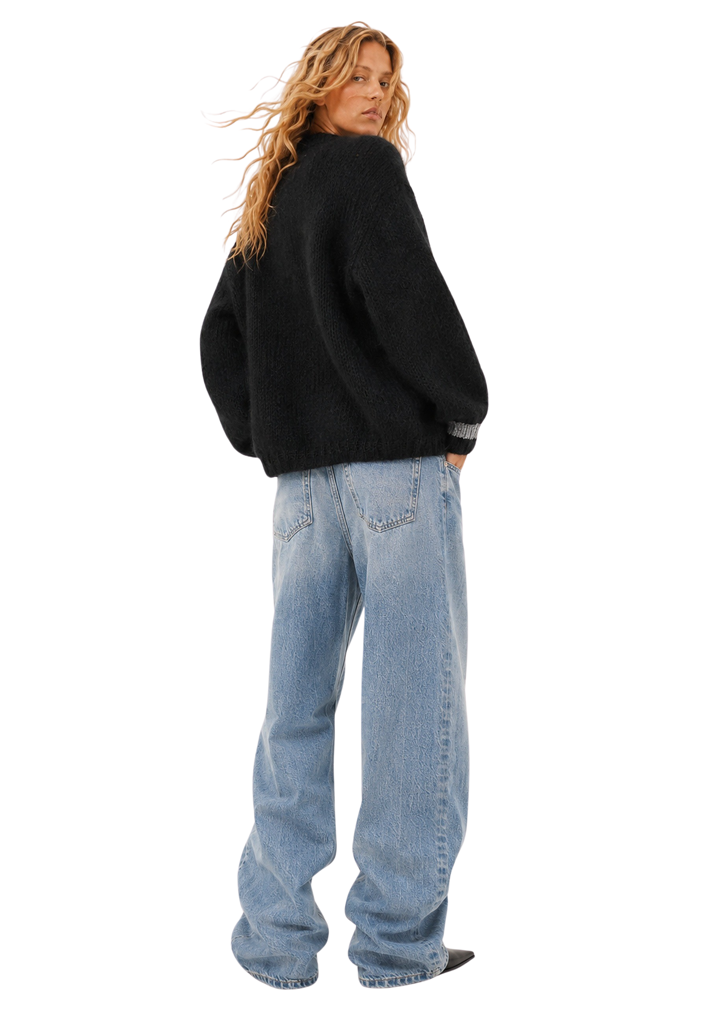 Olivia Mohair Cardigan Black W/Silver Lurex image
