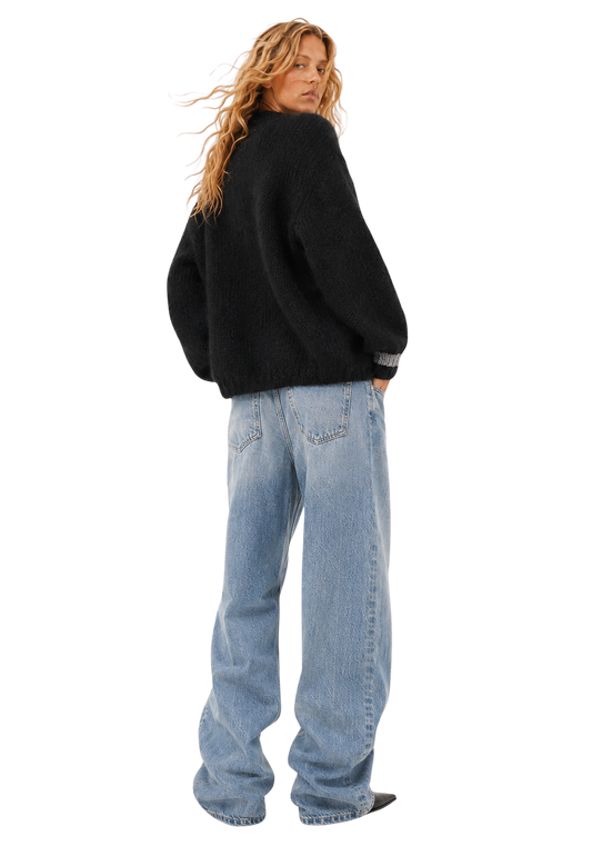 Olivia Mohair Cardigan Black W/Silver Lurex image