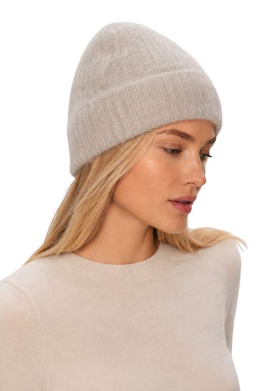 Mila Mohair Beanie Beige image