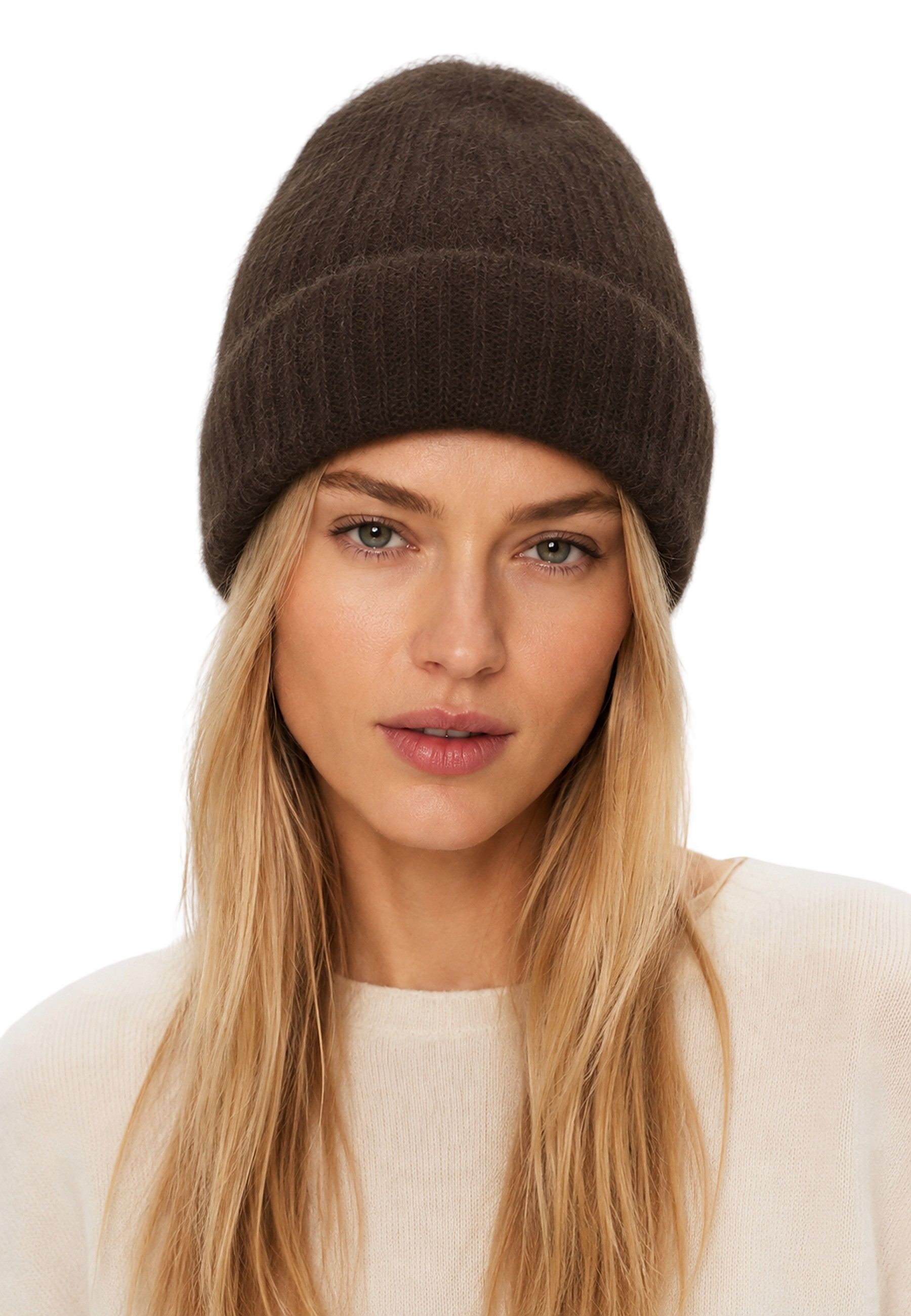 Mila Mohair Beanie Dark Brown image