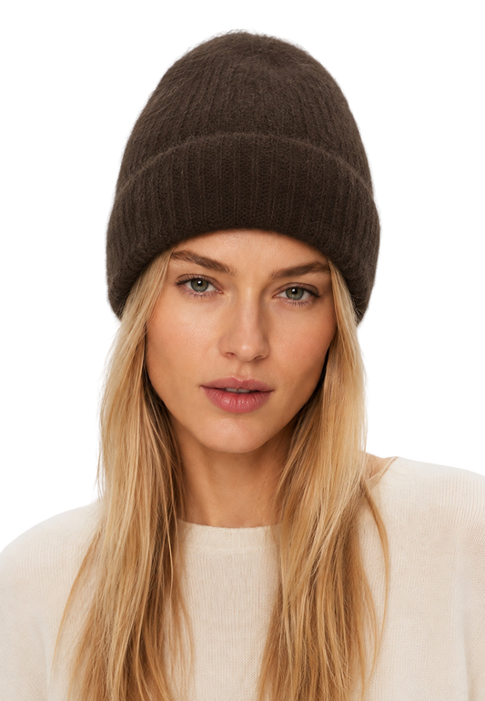 Mila Mohair Beanie Dark Brown image