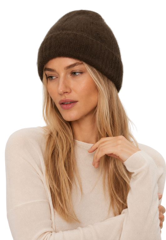 Mila Mohair Beanie Dark Brown image
