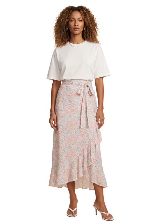 Milly Wrap Skirt Long Multiflower