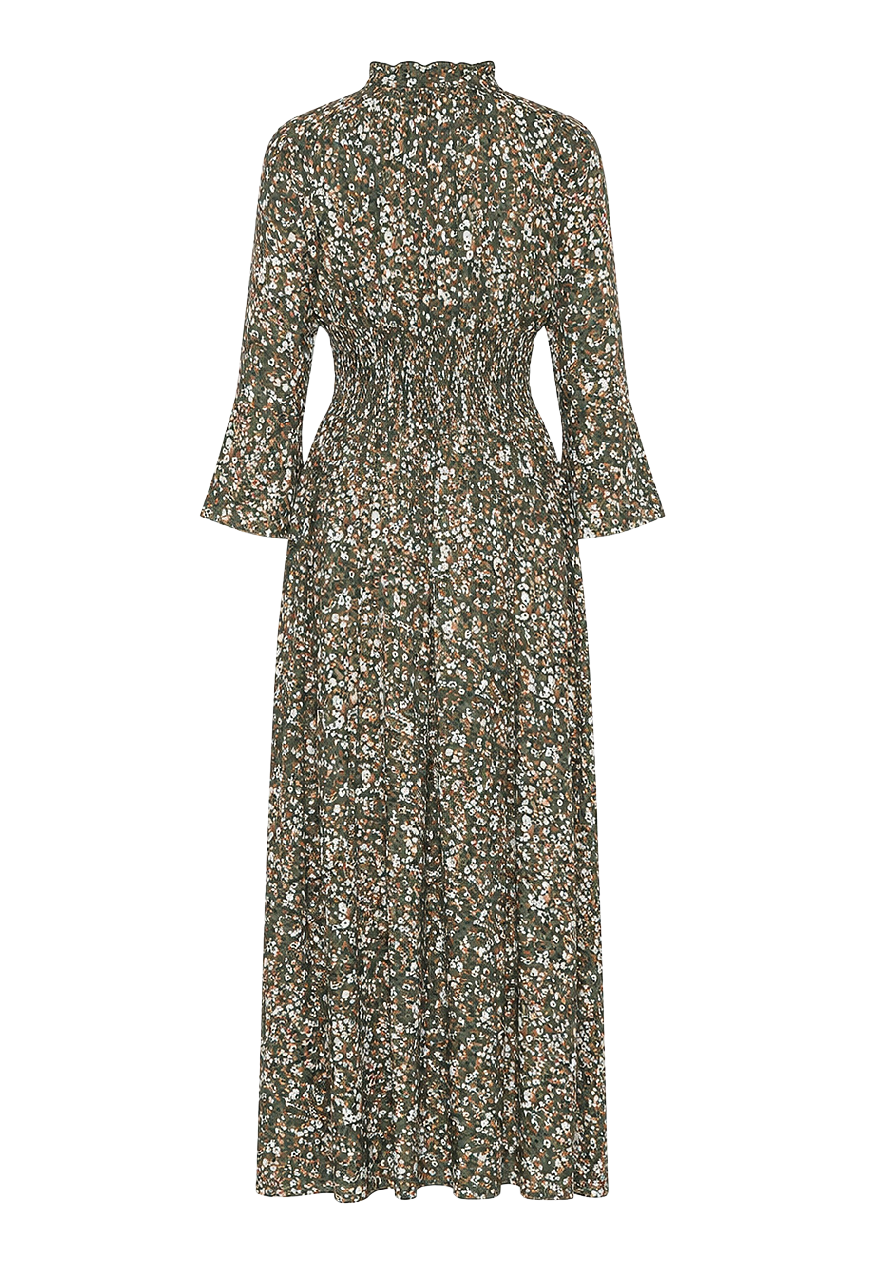 Sally Long Dress Army Green Flower image