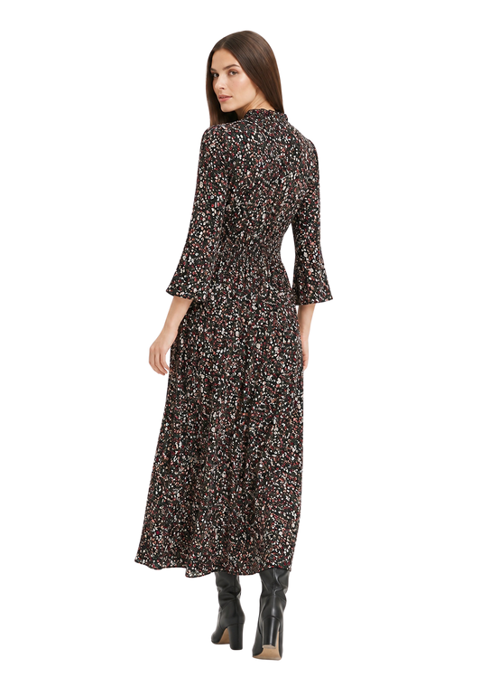 Sally Long Dress Black Flower image