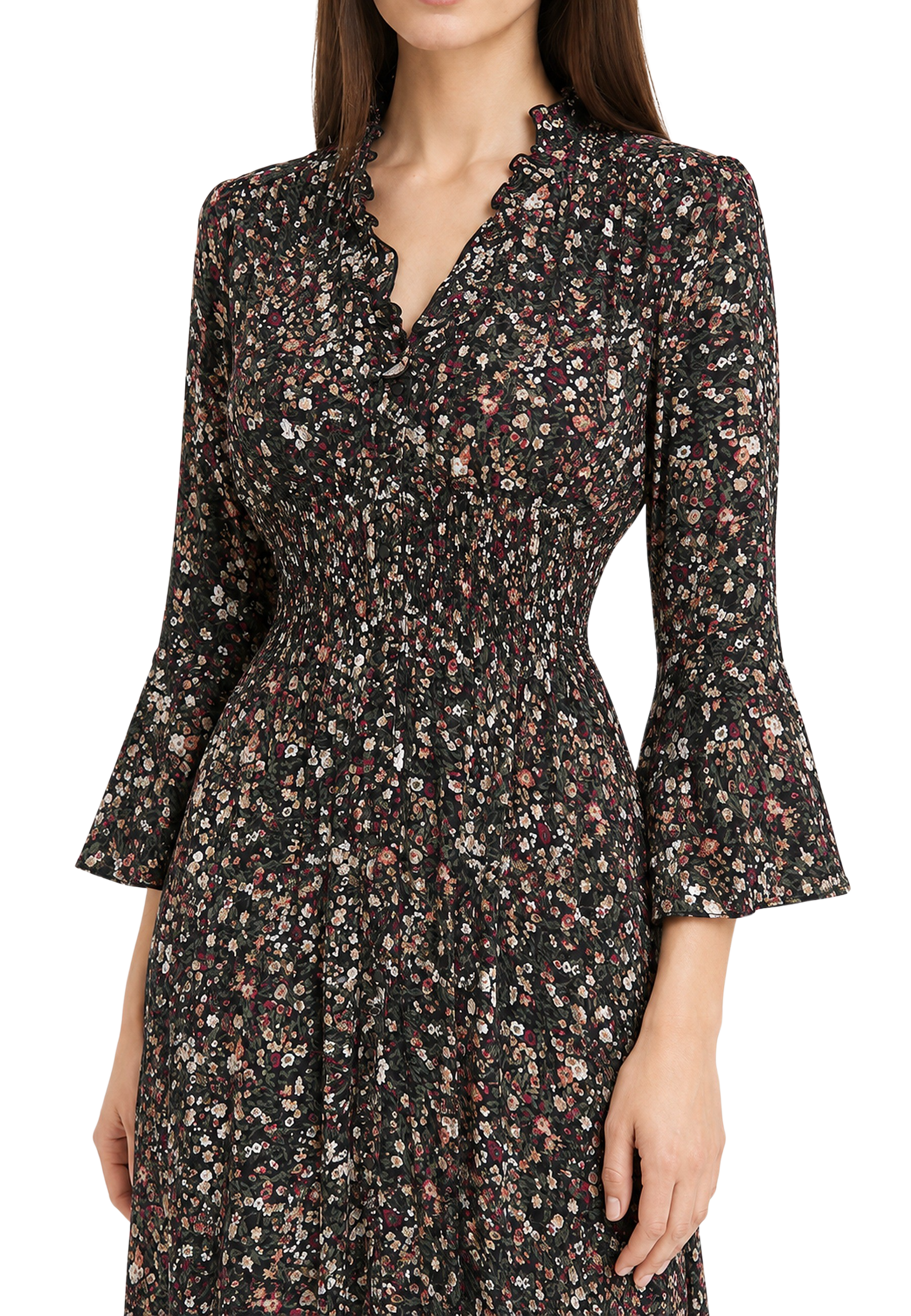 Sally Long Dress Black Flower image