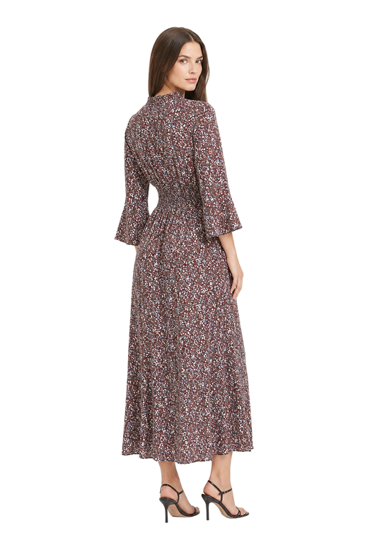Sally Long Dress Bordeaux Flower image