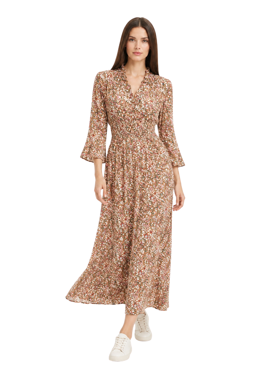 Sally Long Dress Brown Flower image