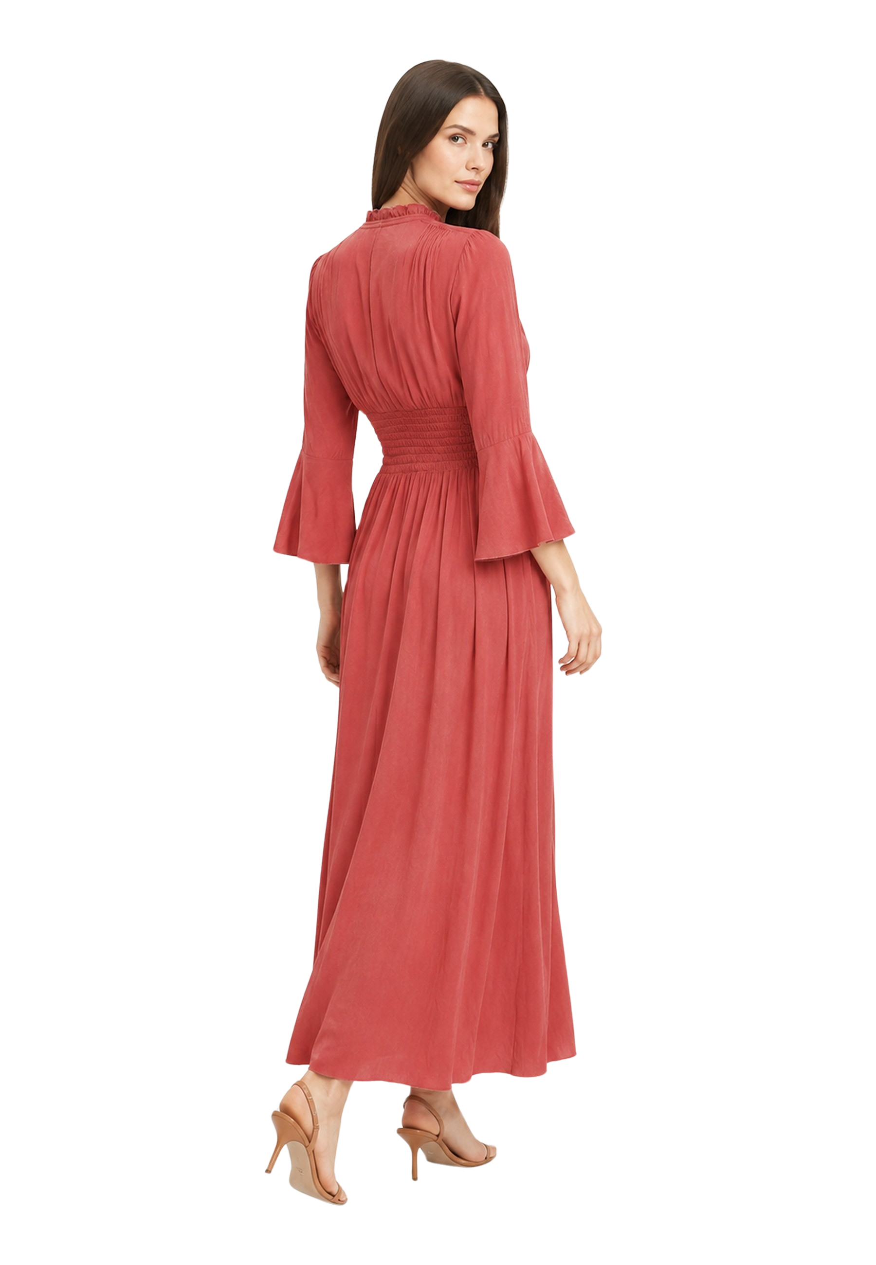Sally Long Dress Coral Red image