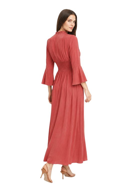 Sally Long Dress Coral Red image