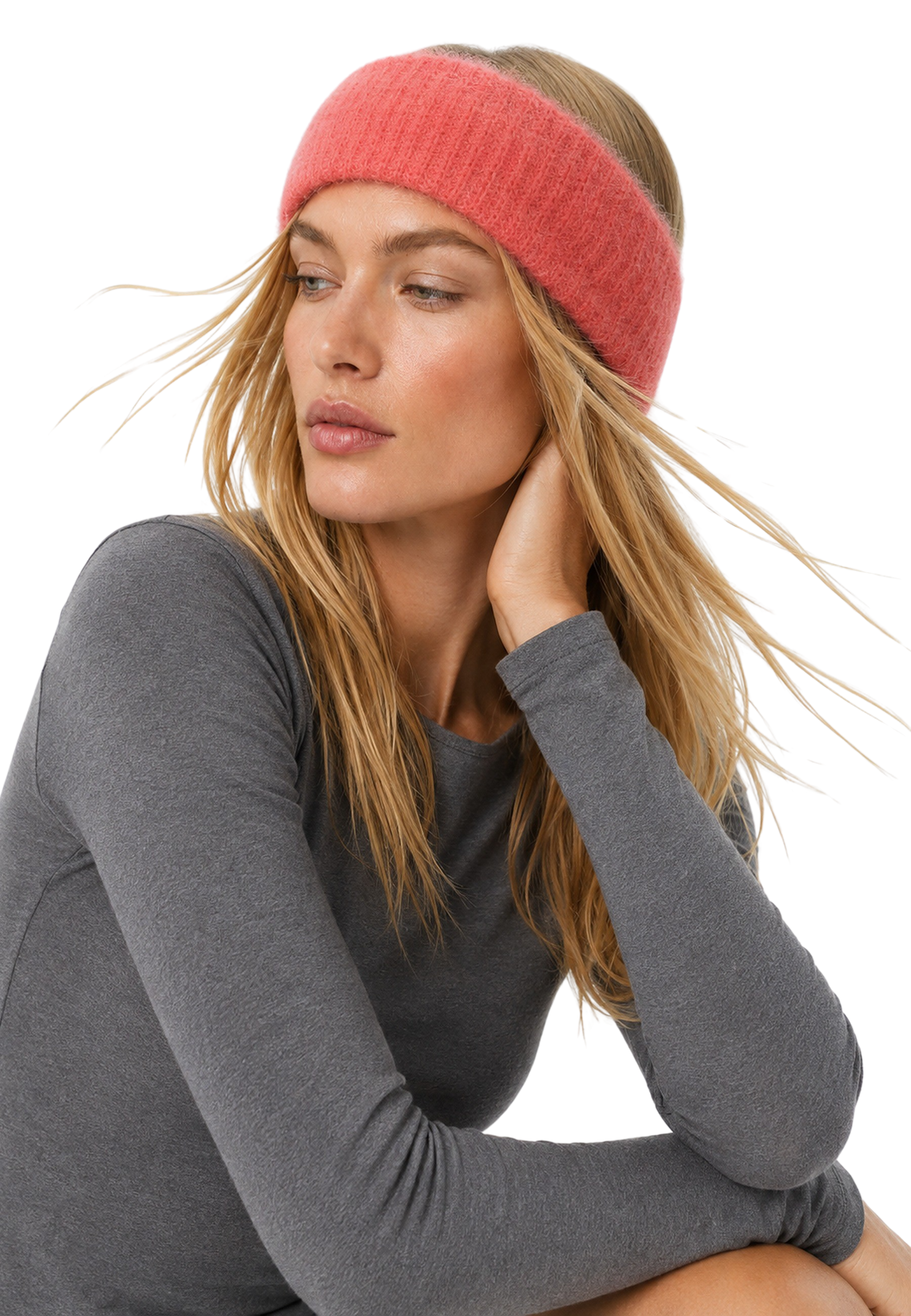 Nola Mohair Headband Coral image