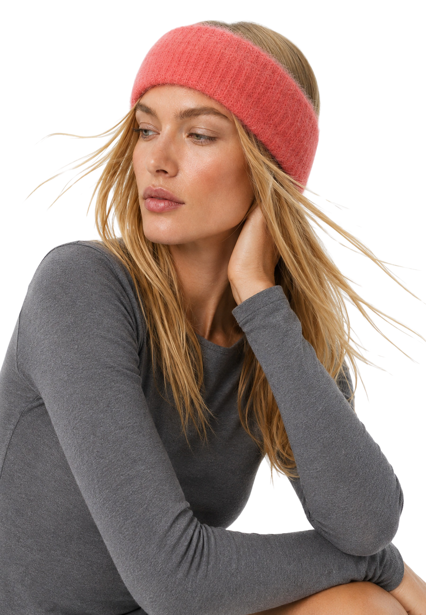 Nola Mohair Headband Coral image