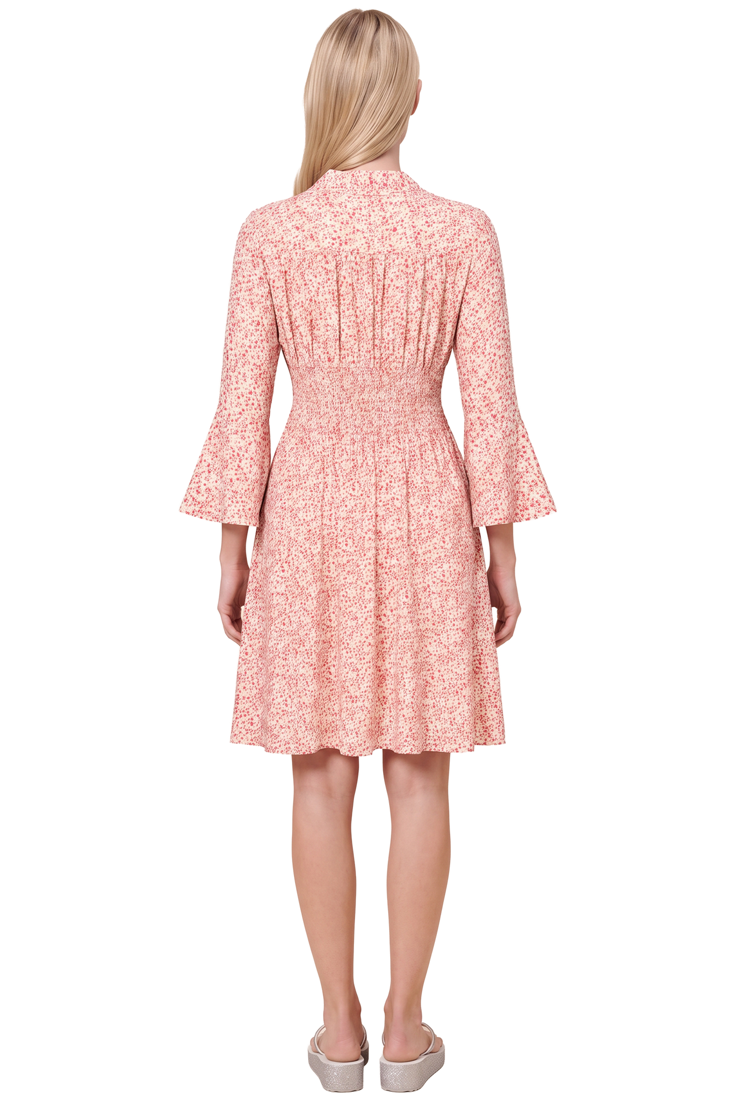 Sally Short Dress Light Pink Flower