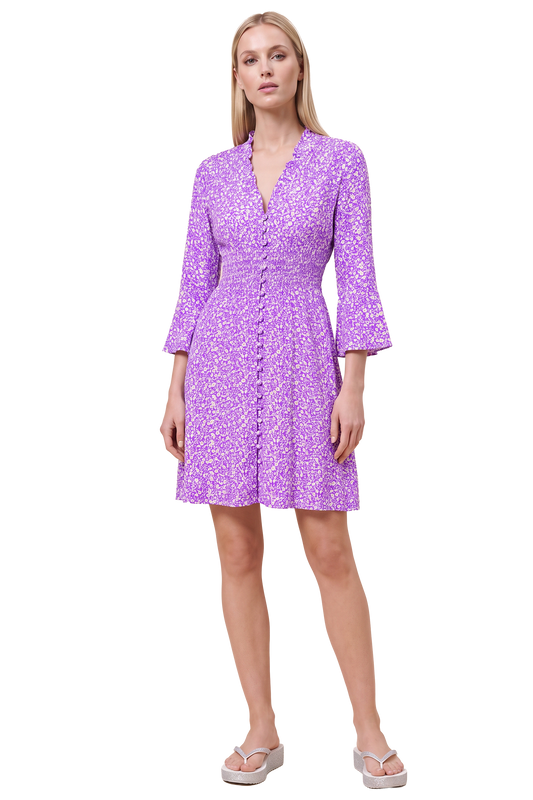 Sally Short Dress Lilac Flower