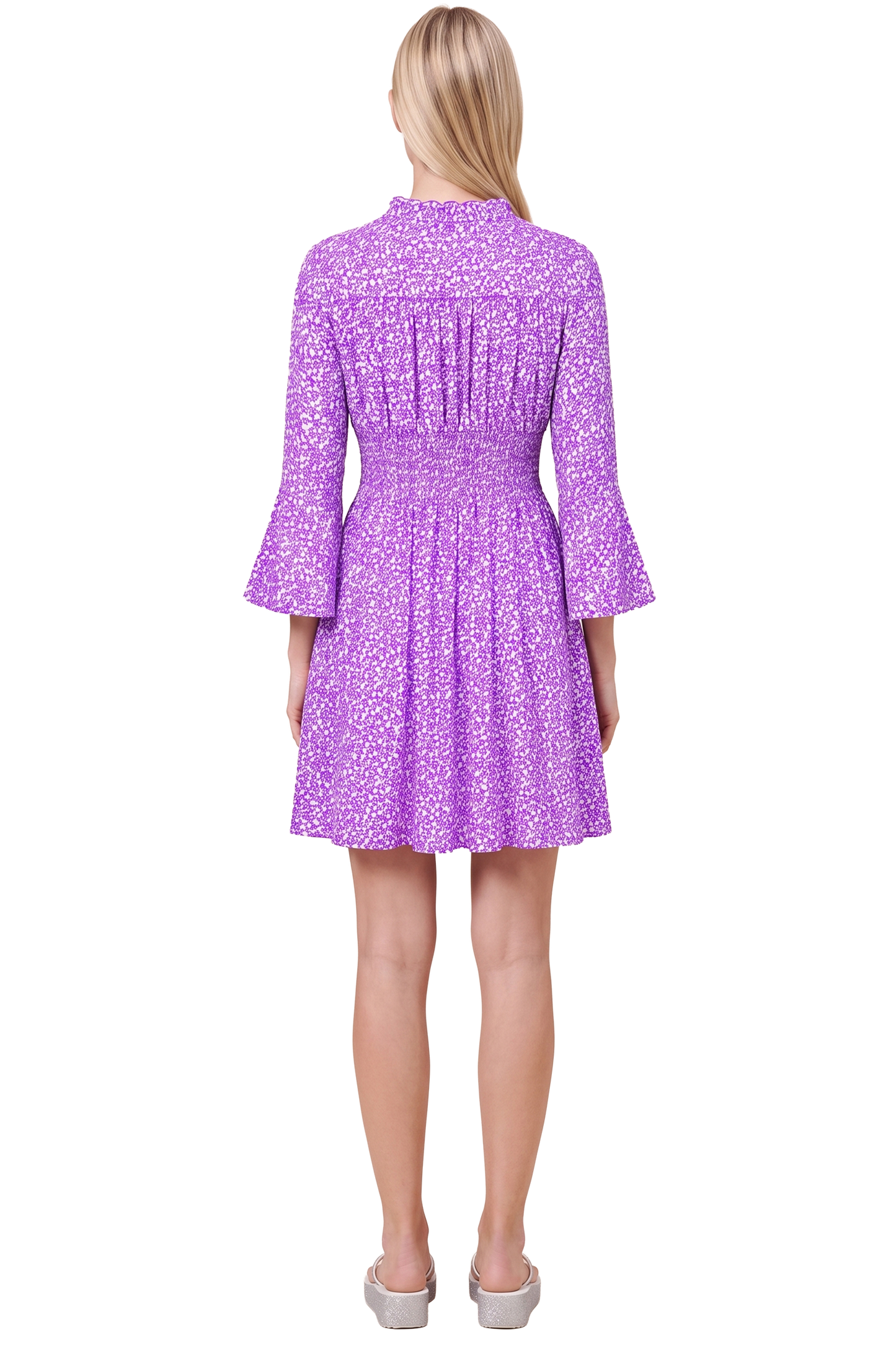 Sally Short Dress Lilac Flower