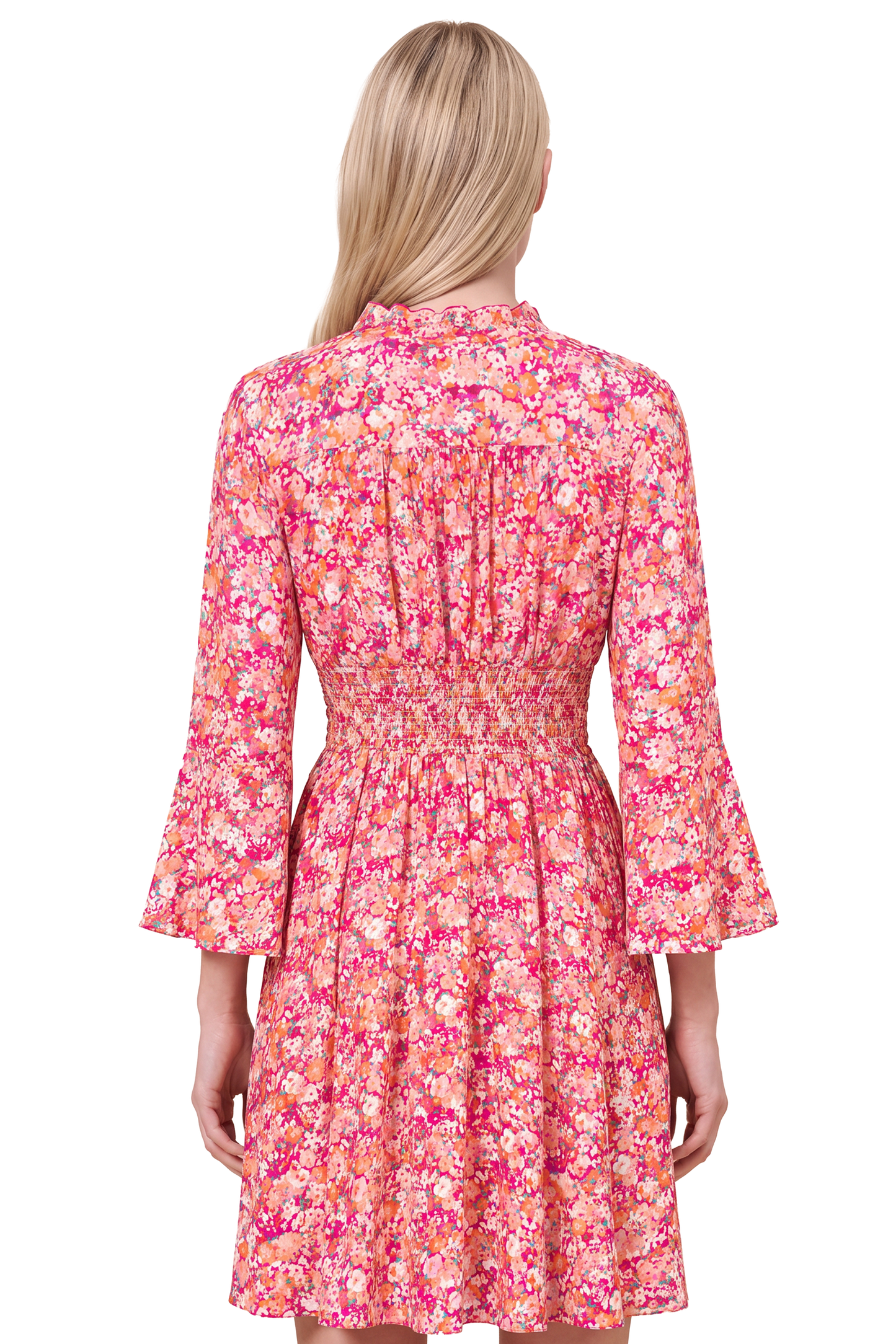 Sally Short Dress Red Flower