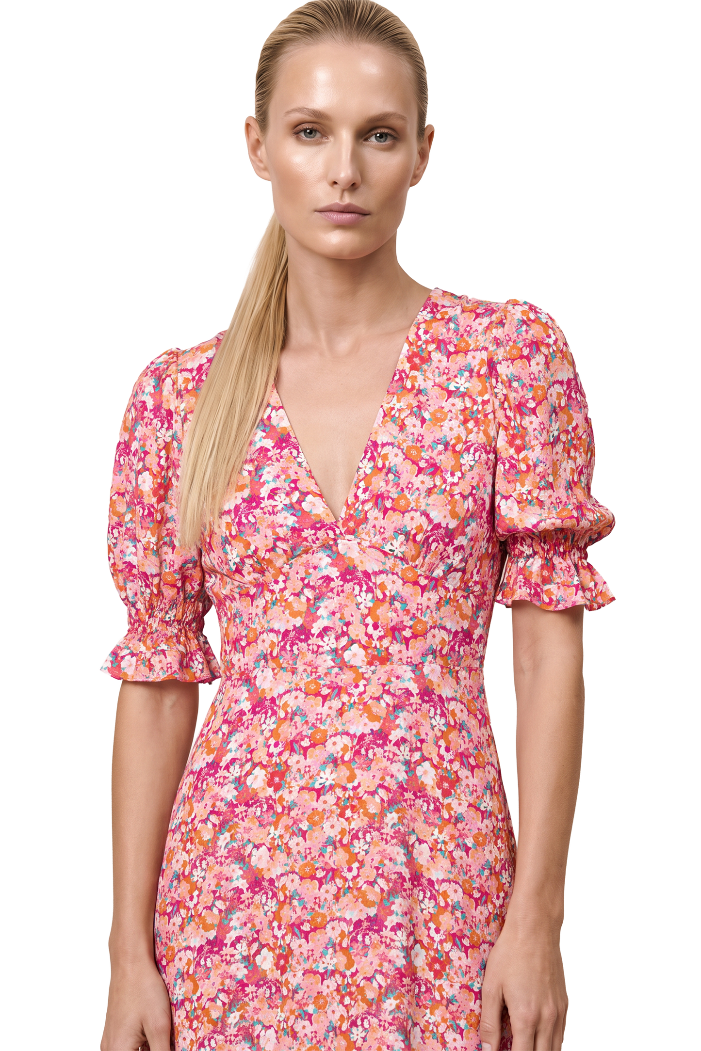 Koko Short Dress Red Flower