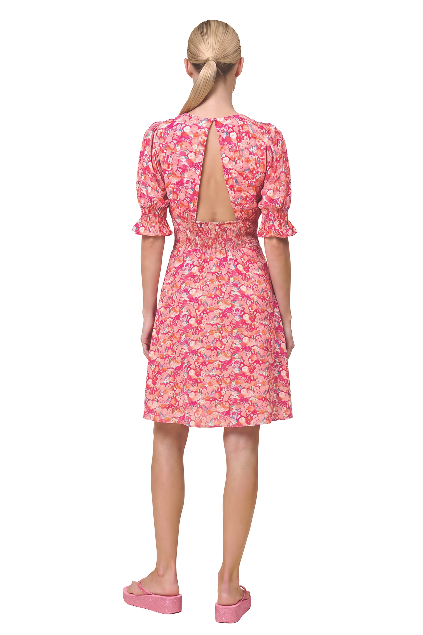 Koko Short Dress Red Flower