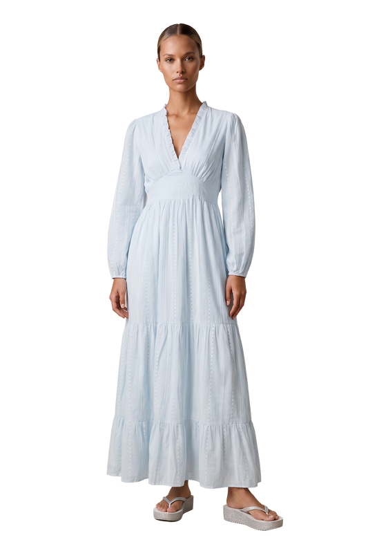 Umi Cotton Long Dress Light Blue
