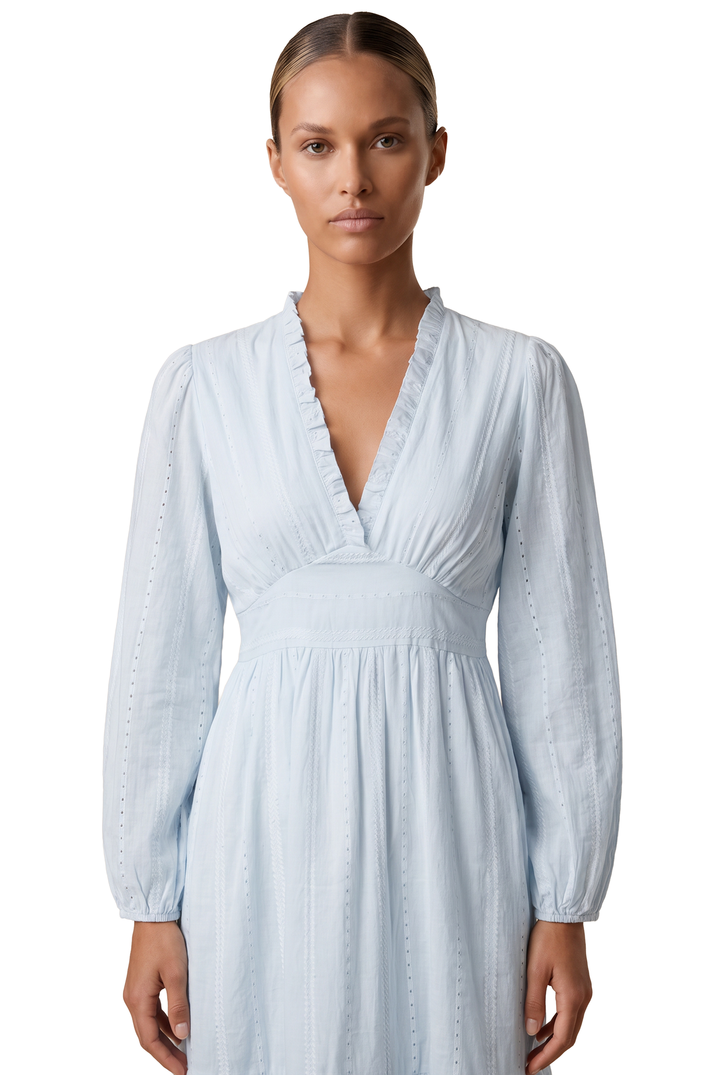 Umi Cotton Long Dress Light Blue