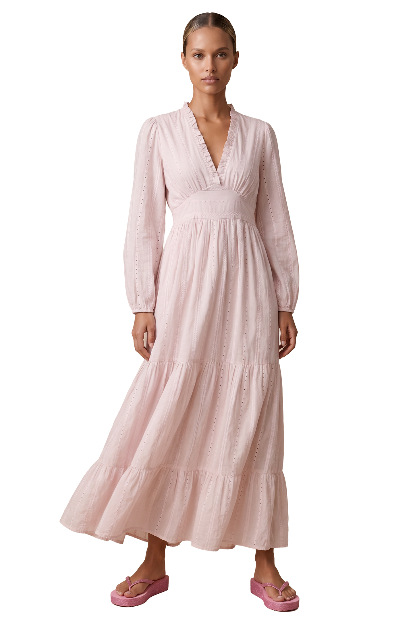 Umi Cotton Long Dress Light Pink