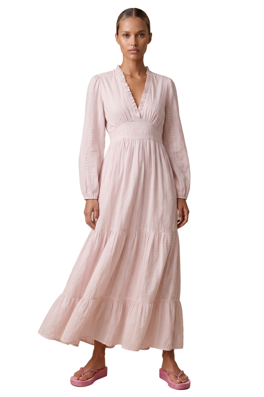 Umi Cotton Long Dress Light Pink