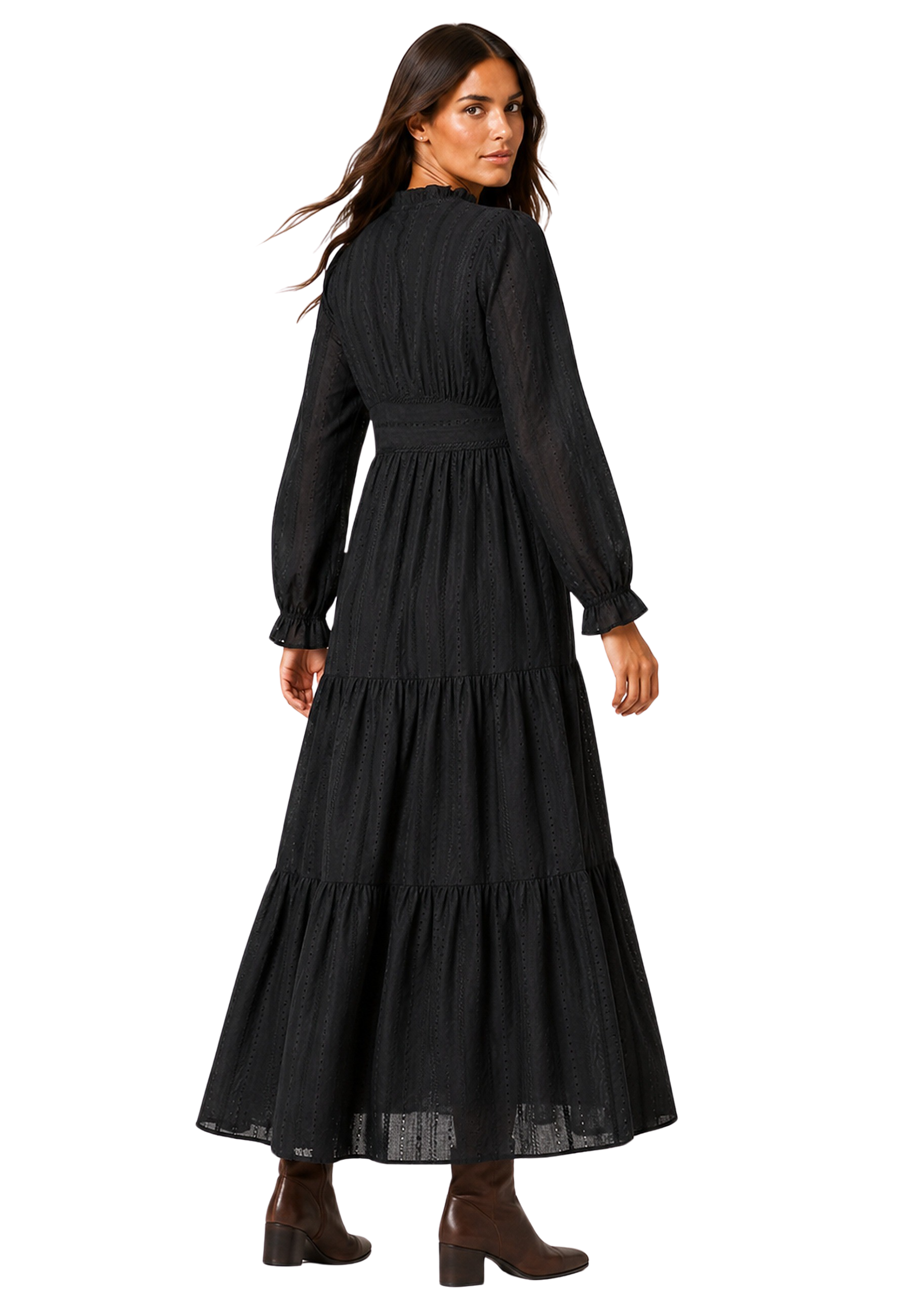 Umi Cotton Long Dress Black image